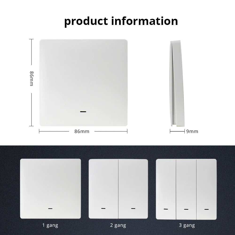 Wireless Switch Battery Wall Remote with Push Button