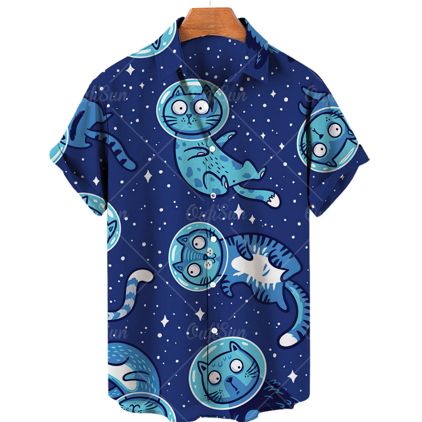 Cat Pattern Oversized Men's T Shirts
