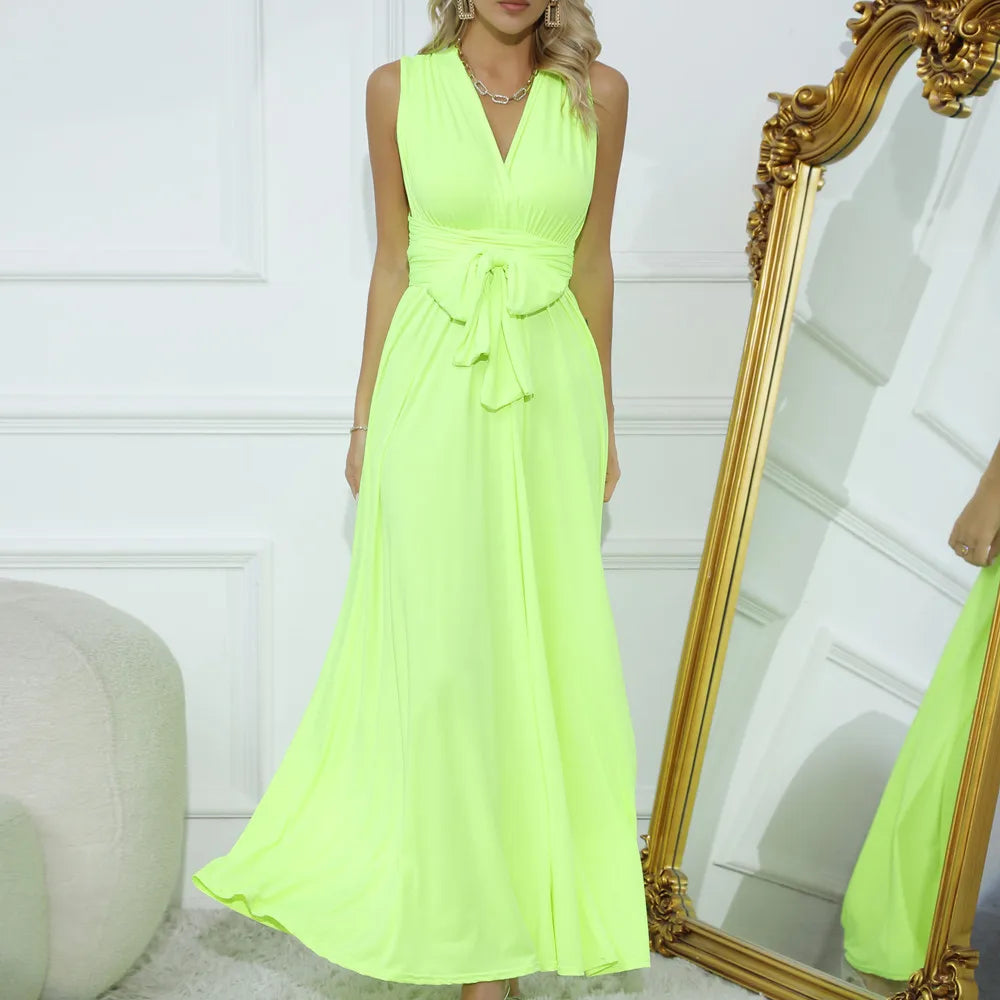 Women Multiway Wrap Convertible Maxi Long Dress