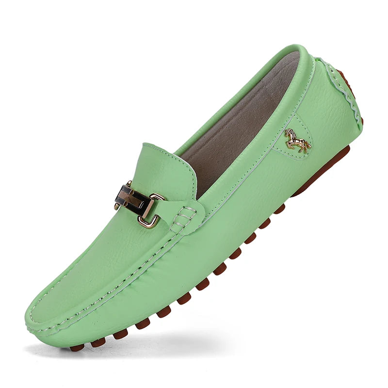 Green Leather Loafers
