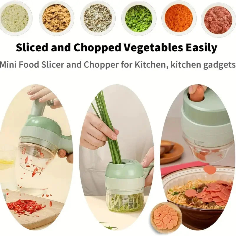 4 In 1 Electric Vegetable Cutter Set