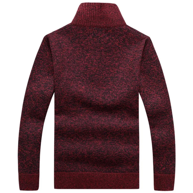 Autumn Men's Thick Warm Knitted Solid Long Sleeve Sweaters