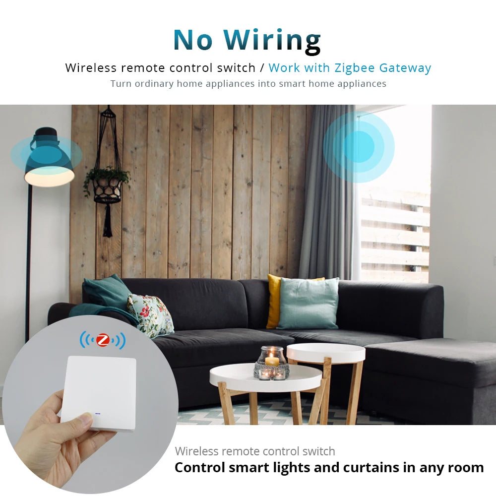 Wireless Switch Battery Wall Remote with Push Button