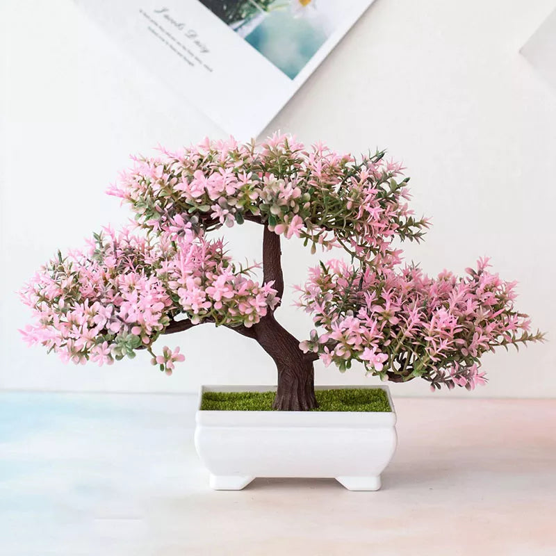 Bonsai Small Tree Pot Fake Plant Flowers