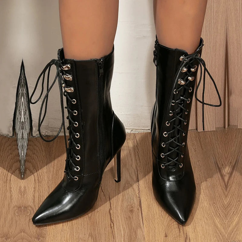 Autumn Winter Women Ankle Heels