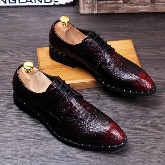 Crocodile Grain Leather Dress Shoes