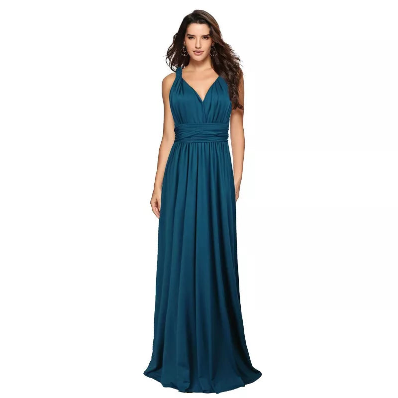 Women Multiway Wrap Convertible Maxi Long Dress