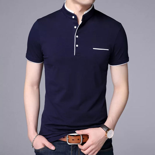 Men's Summer Mandarin Collar Shirt