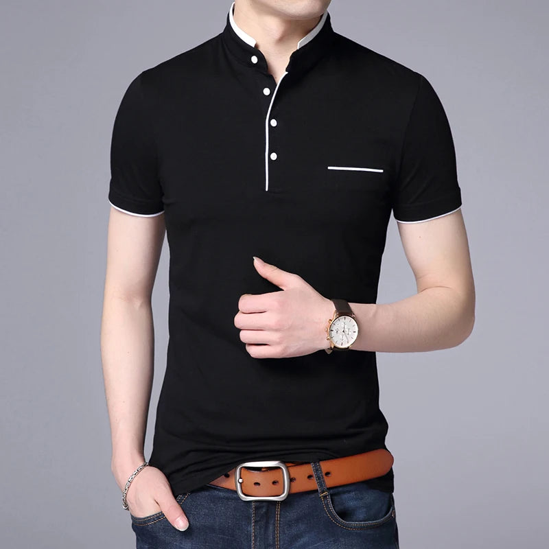 Men's Summer Mandarin Collar Shirt