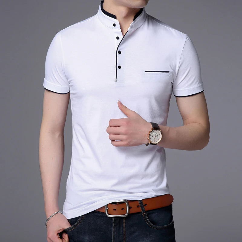Men's Summer Mandarin Collar Shirt