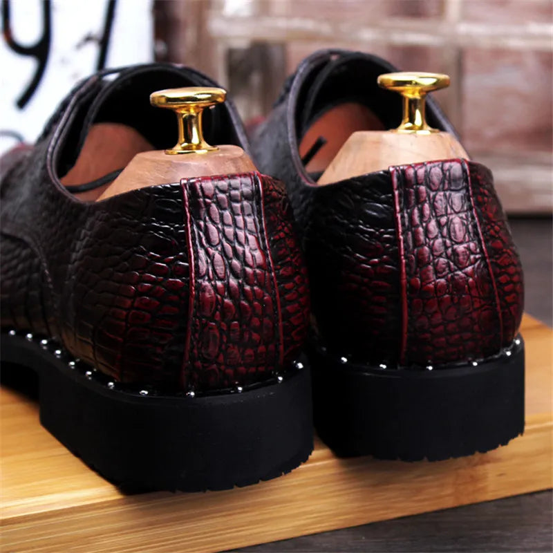 Crocodile Grain Leather Dress Shoes