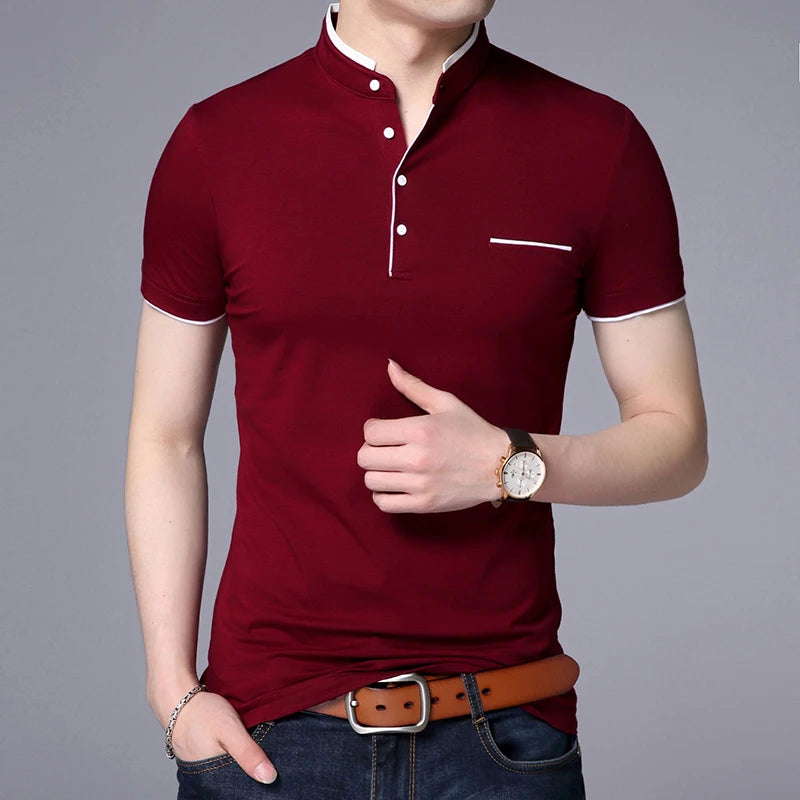 Men's Summer Mandarin Collar Shirt