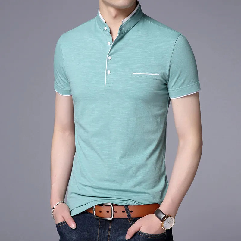 Men's Summer Mandarin Collar Shirt