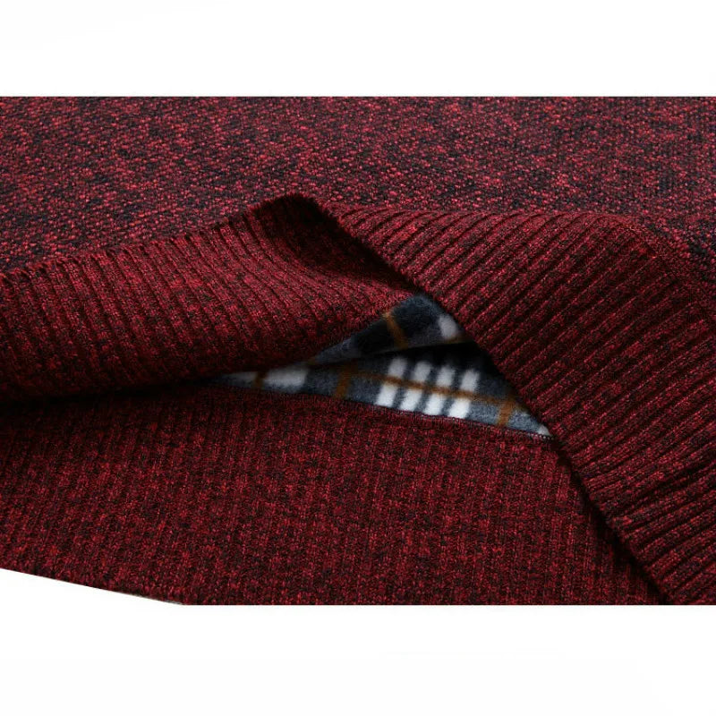 Autumn Men's Thick Warm Knitted Solid Long Sleeve Sweaters
