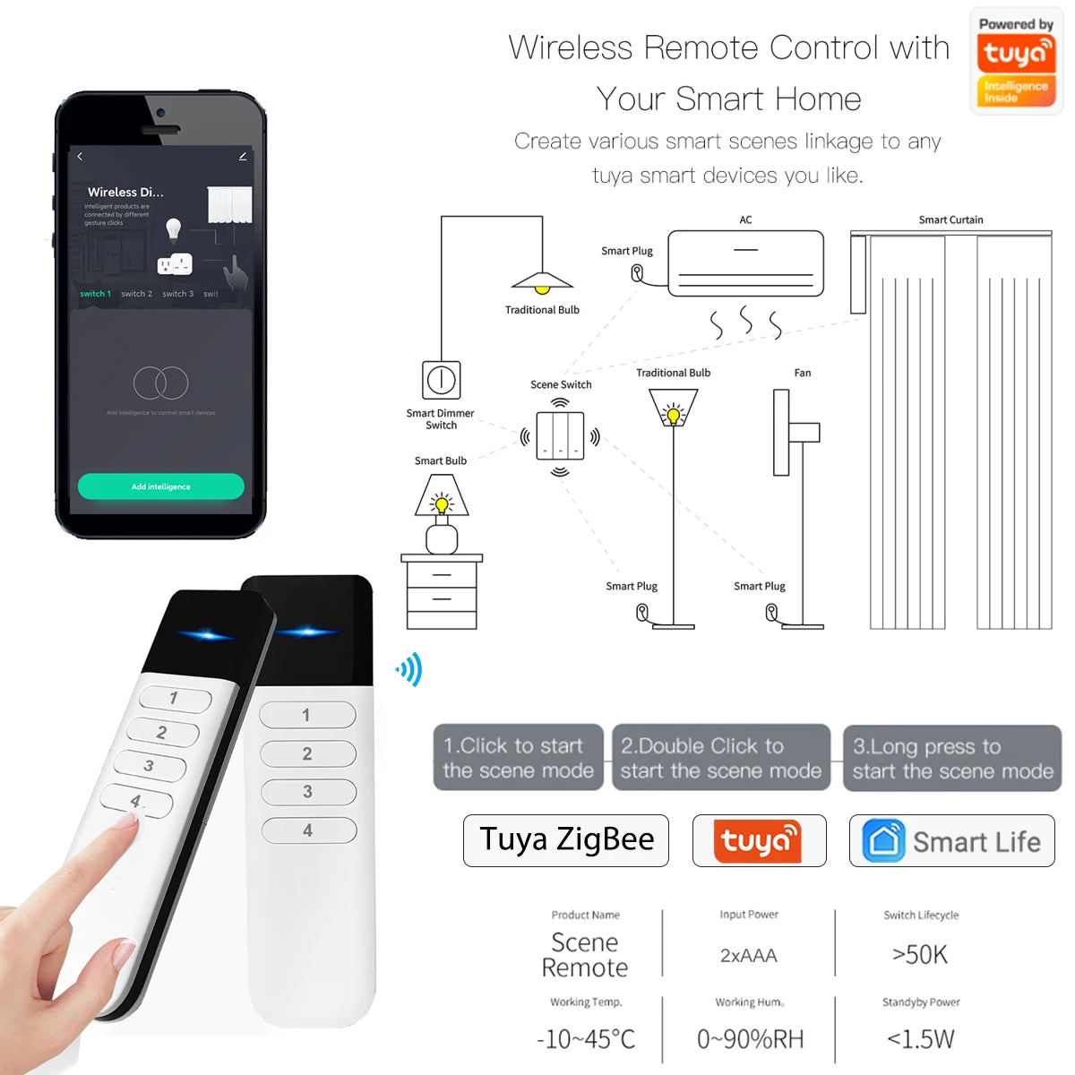 4key Button Wireless Portable Remote Control
