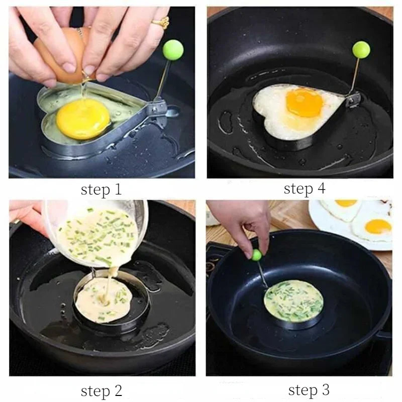 Stainless Steel 5Style Fried Egg Pancake Shaper