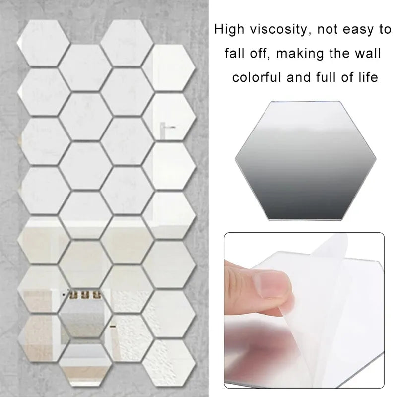 24/6pcs 3D Mirror Wall Sticker