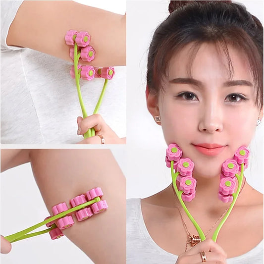 Portable Flower Shape Anti Wrinkle Face Roller