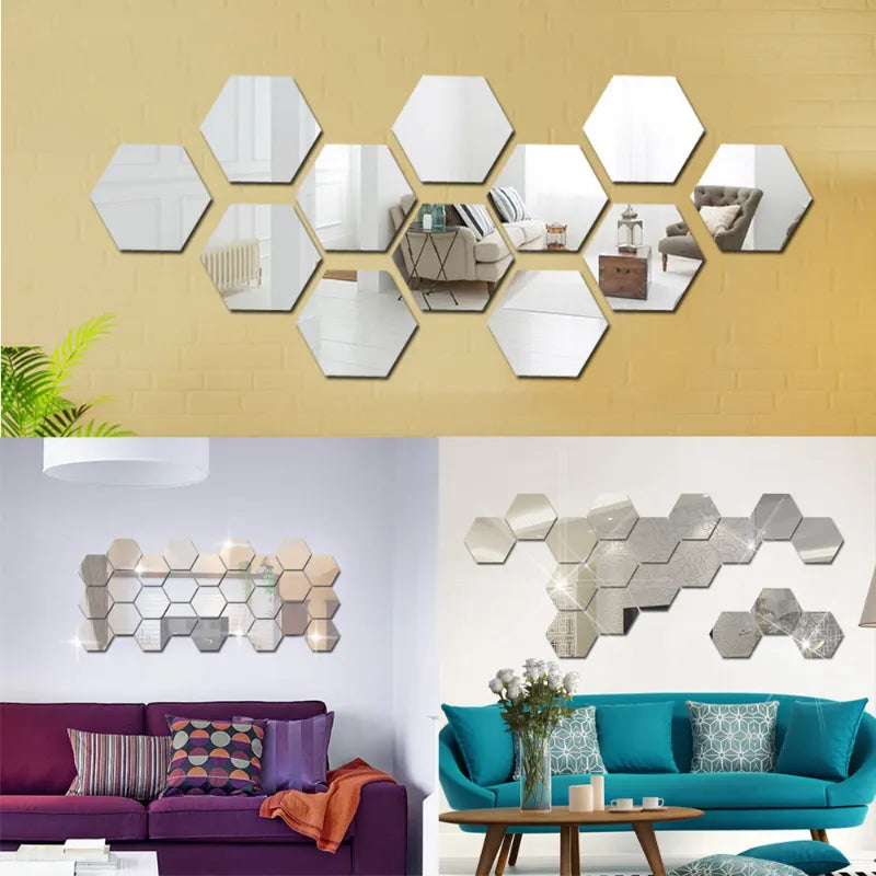 24/6pcs 3D Mirror Wall Sticker