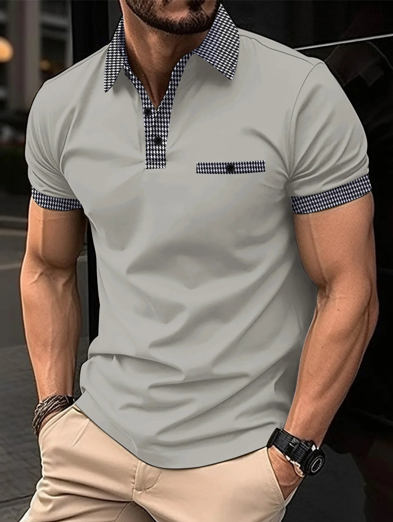 Men's Casual Fashion Rowan Collar T-Shirt