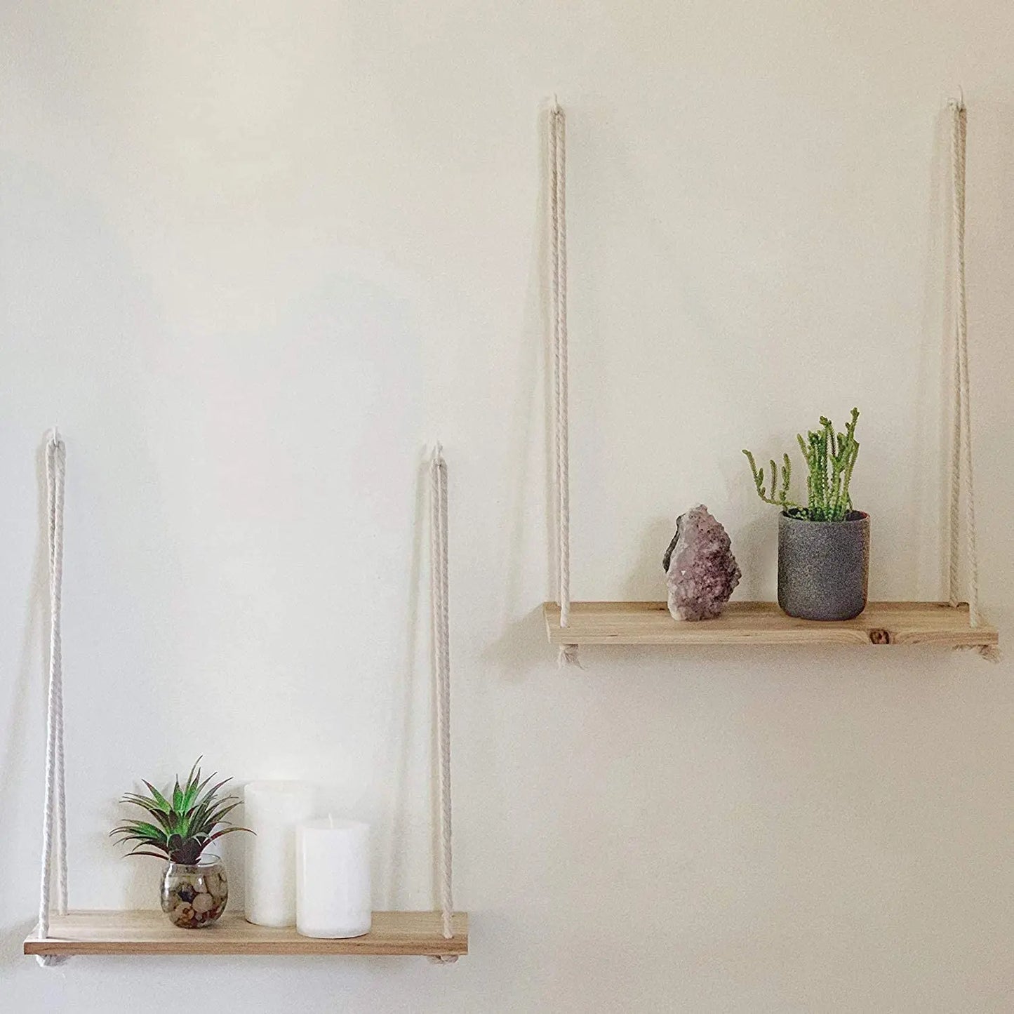 Wooden Rope Swing Wall Hanging Flower Plant