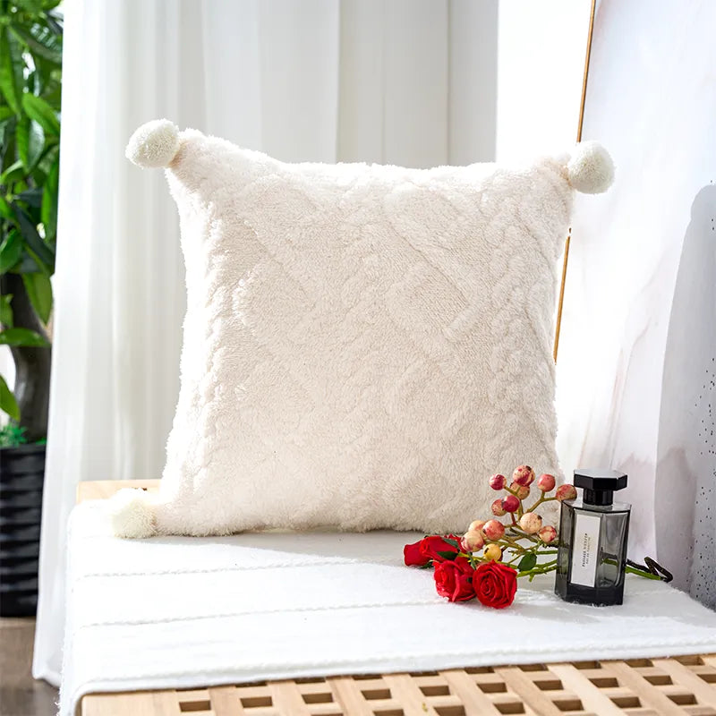 Retro Fluffy Soft Throw Pillow cover For Sofa