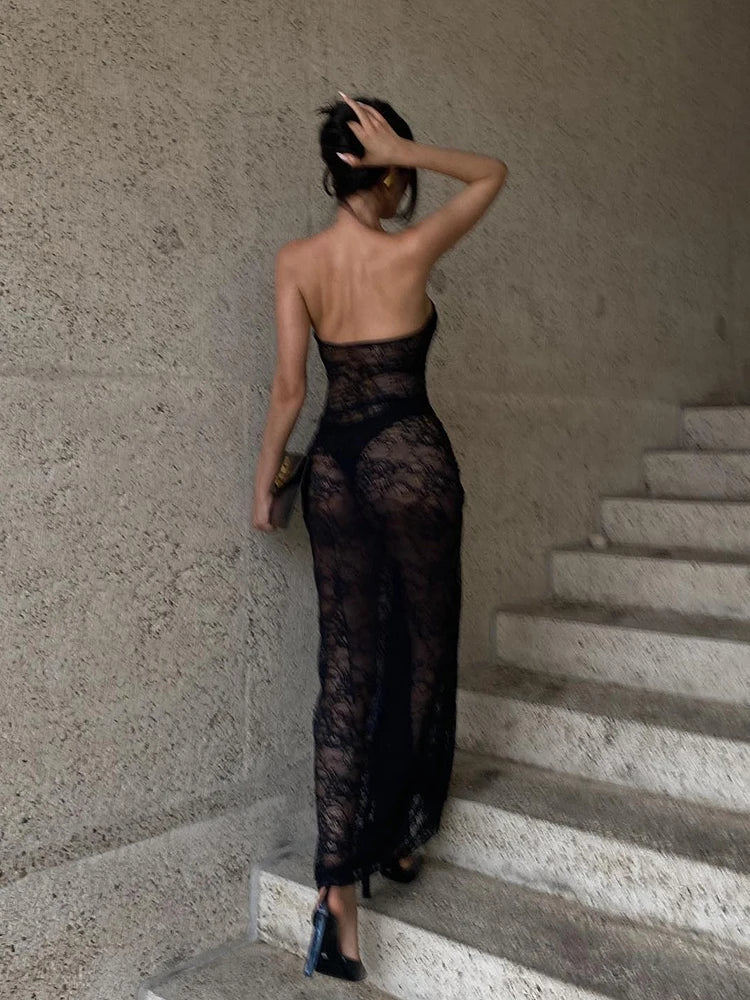 Women Strapless Backless Dress