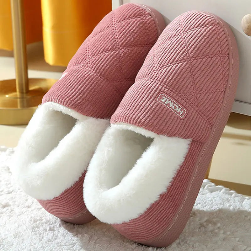 Women Winter Warm Plush Fur Antiskid Cloud Slippers