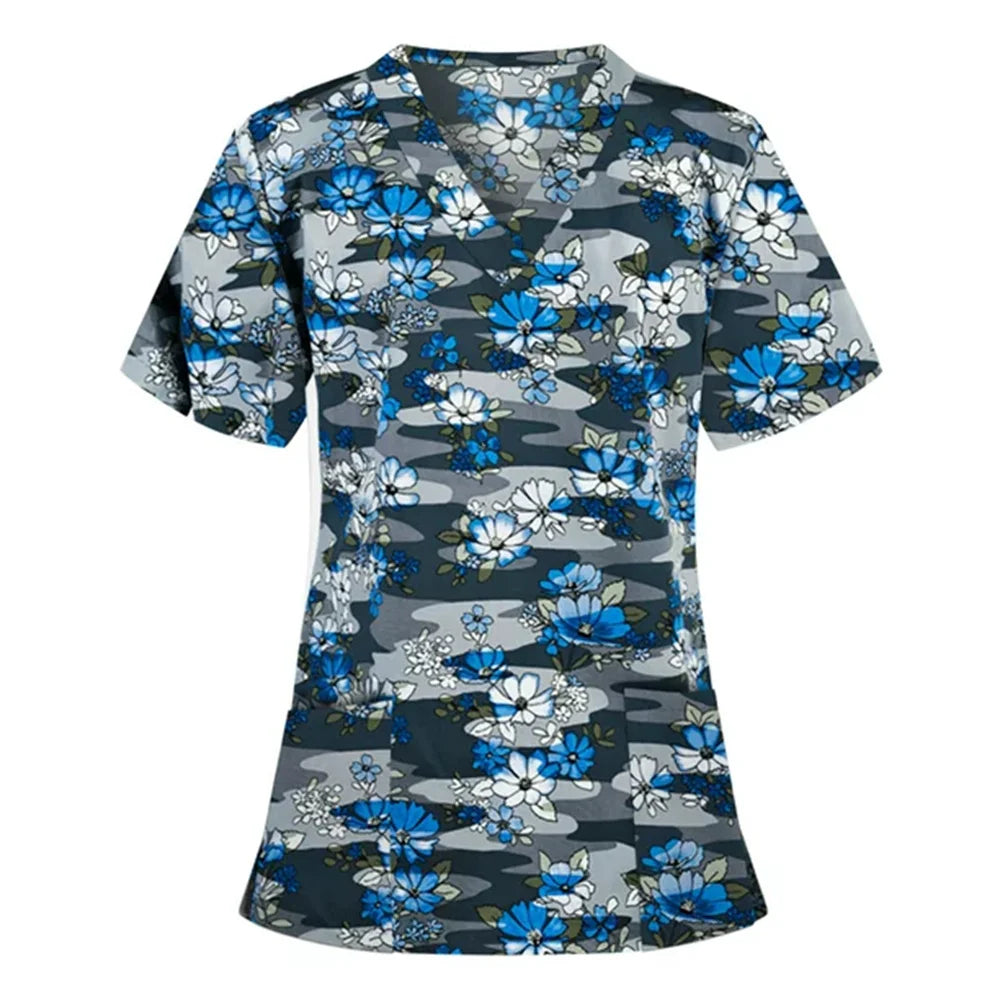 Women's Love Print V-Neck Short Sleeve T Shirt