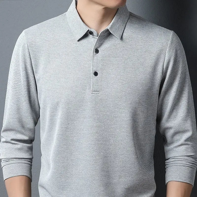Men's Waffle Long Sleeve Solid T-shirt