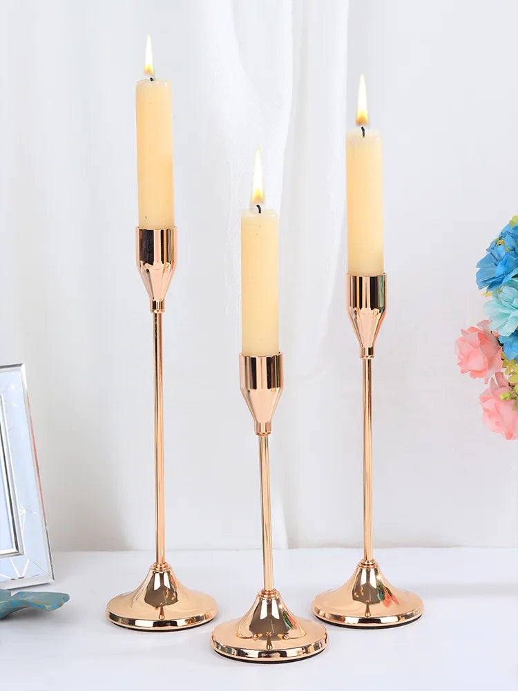 3Pcs European style Metal Candle Holders