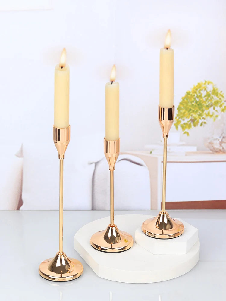3Pcs European style Metal Candle Holders