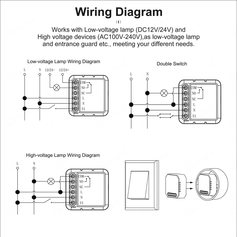 WiFi Switch Module Dry Contact 5A Smart Home DIY Breaker