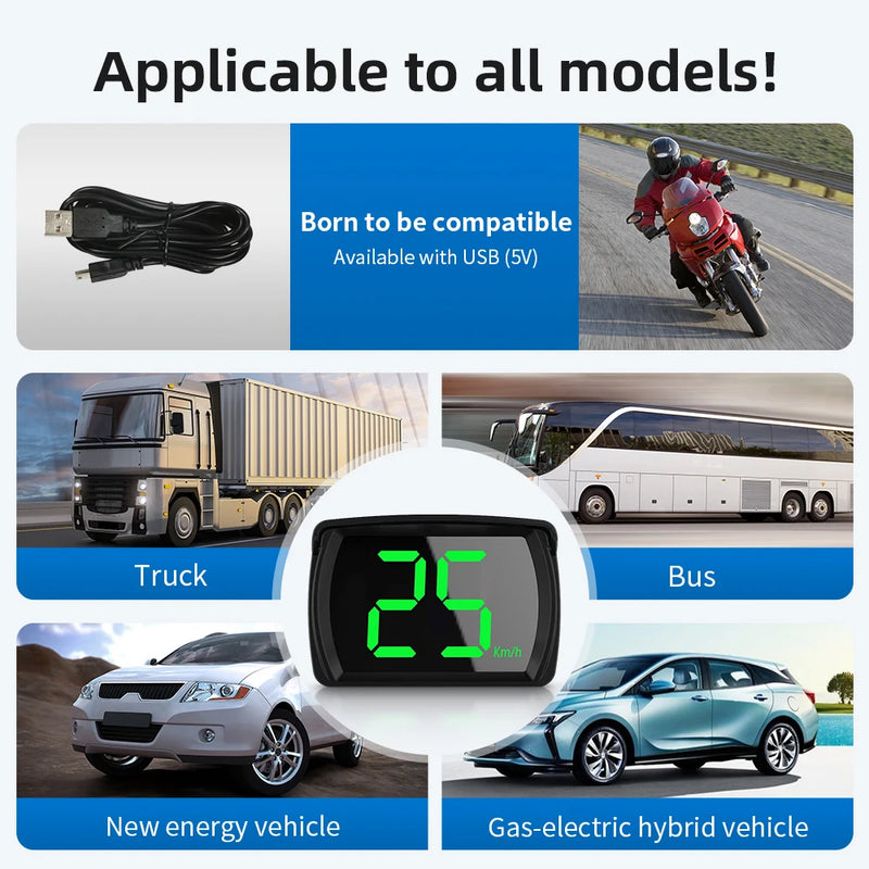 GPS KMH MPH HUD Digital Speedometer