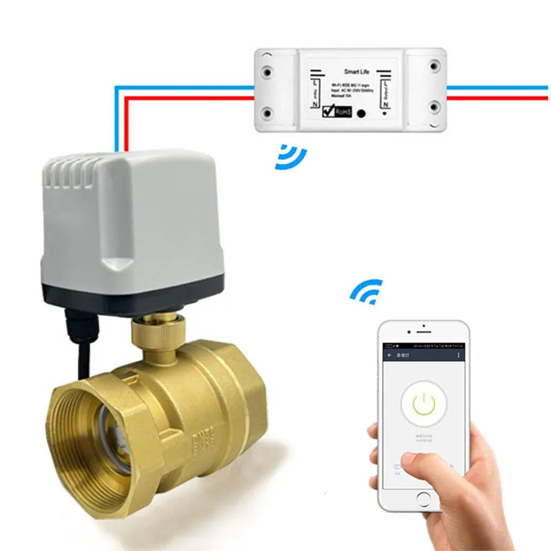 WiFi Smart  Water Switch Motorized Ball Valve