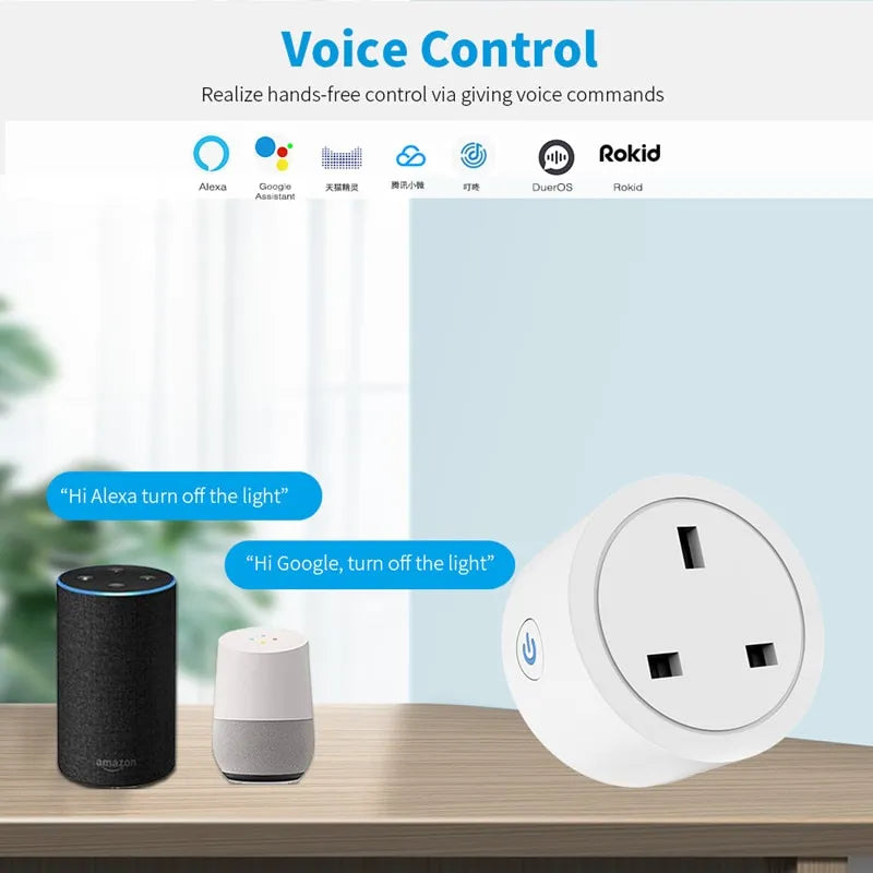 Voice Control WIFI Smart Socket With Power Monitor