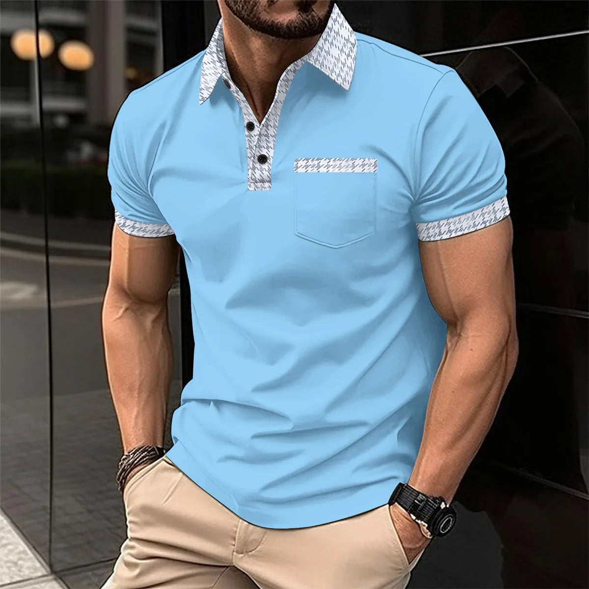 Men's Casual Fashion Rowan Collar T-Shirt