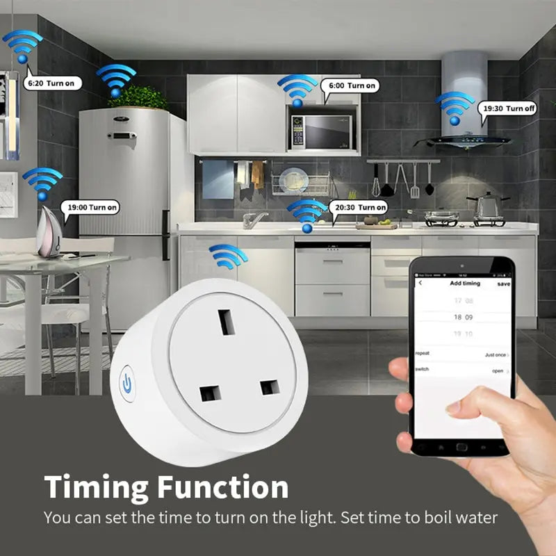Voice Control WIFI Smart Socket With Power Monitor