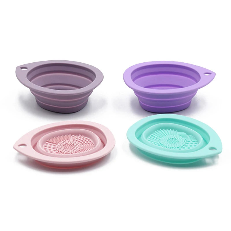Folding Puff Cleaning Bowl Eyeshadow Brush