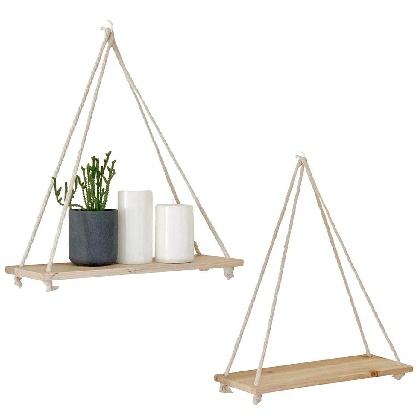 Wooden Rope Swing Wall Hanging Flower Plant