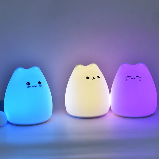 7 Colors cartoon Cat sleeping lamp