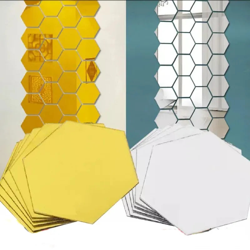24/6pcs 3D Mirror Wall Sticker