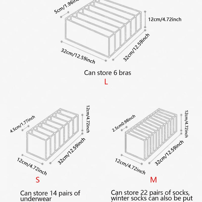 Separated Underwear Storage Box