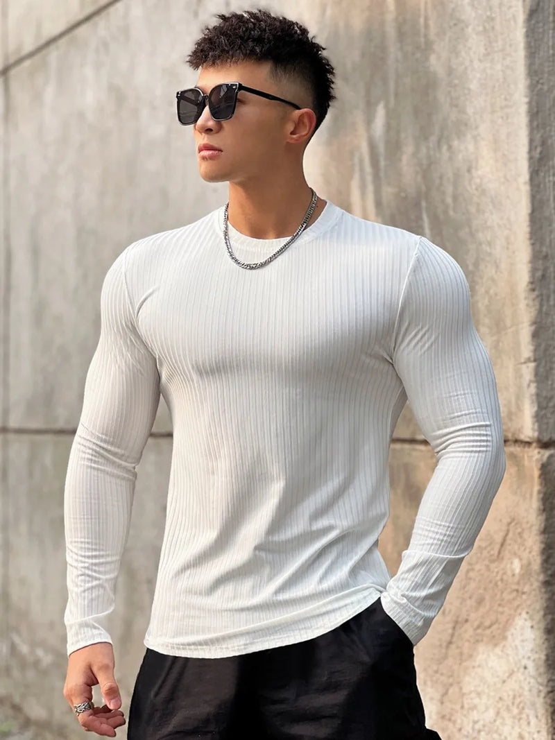 Men Casual Long Sleeve Fitness T-shirt