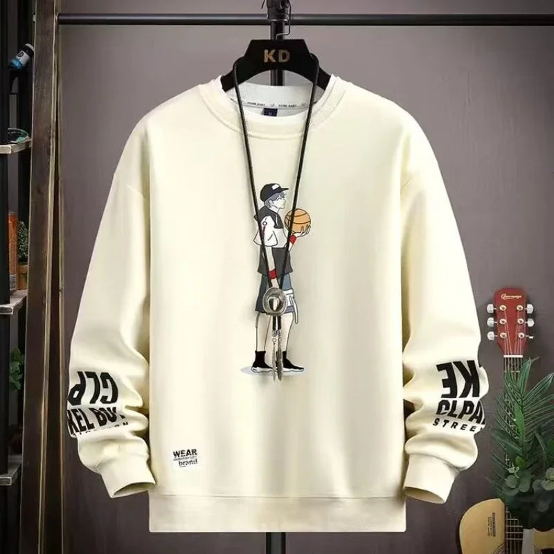 Men's Alphabet Printed Long Sleeve T-shirt