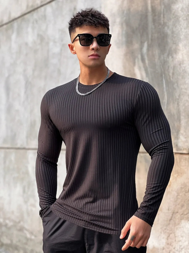Men Casual Long Sleeve Fitness T-shirt