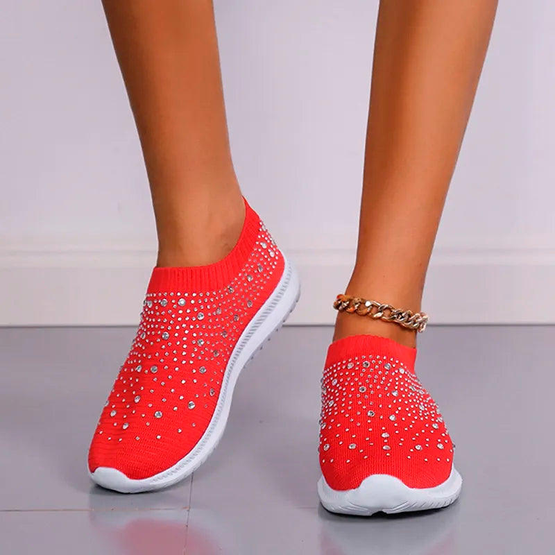 Woman Crystal Breathable Mesh Sneaker