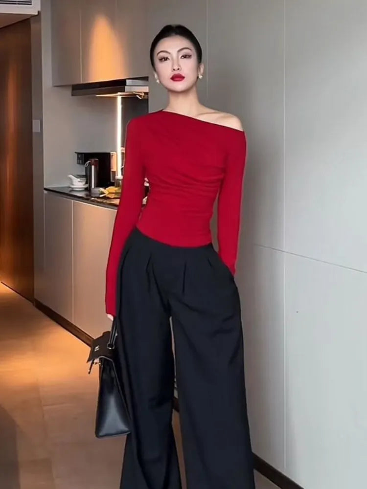Woman Slim Shoulder T shirt