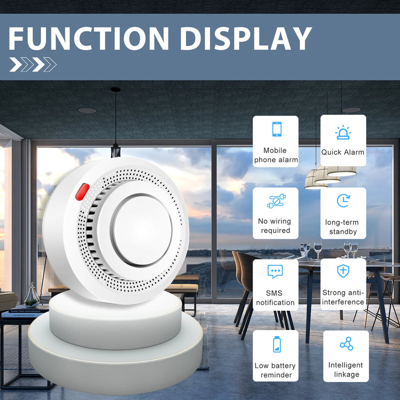 Smoke Sensor Detector Sound Smart Alarm