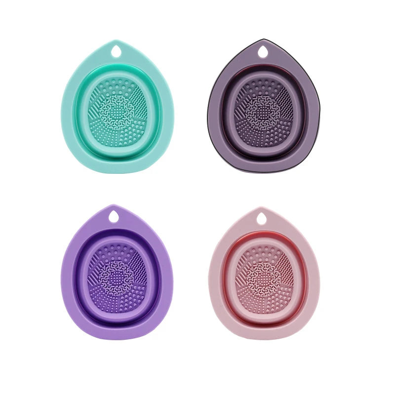 Folding Puff Cleaning Bowl Eyeshadow Brush